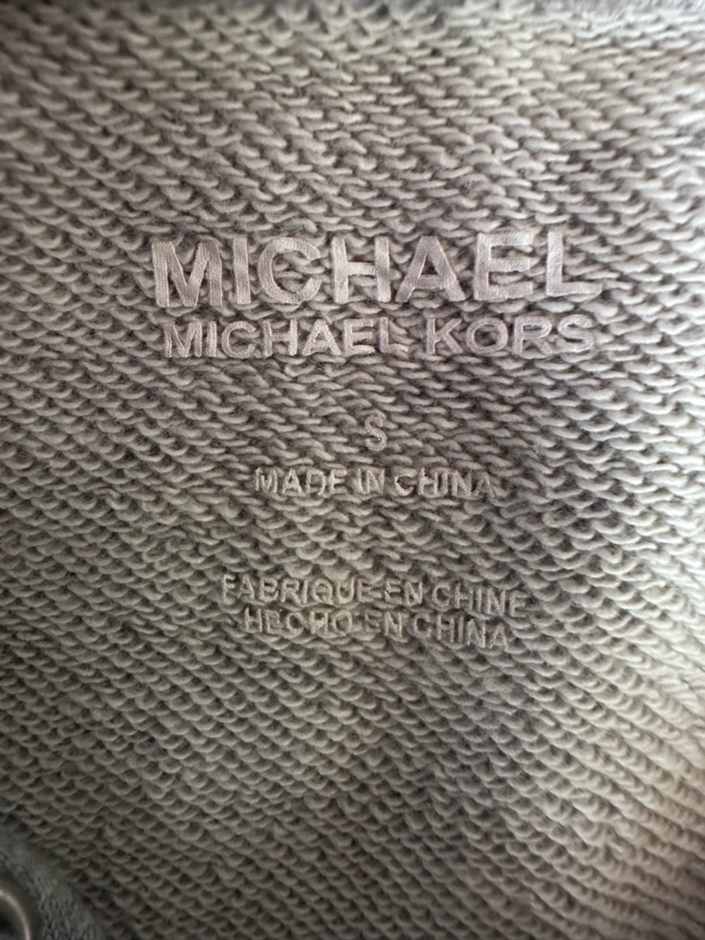 Michael Kors Hoodie Dress Small Gray Cotton Studded MK Logo Hooded Sweatshirt - Picture 5 of 12